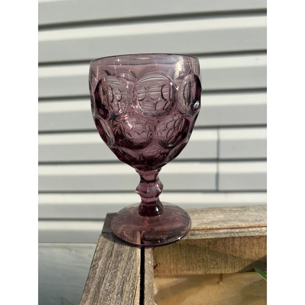 VTG Imperial Glass Ohio Provincial Amethyst Water Goblet Purple 6in